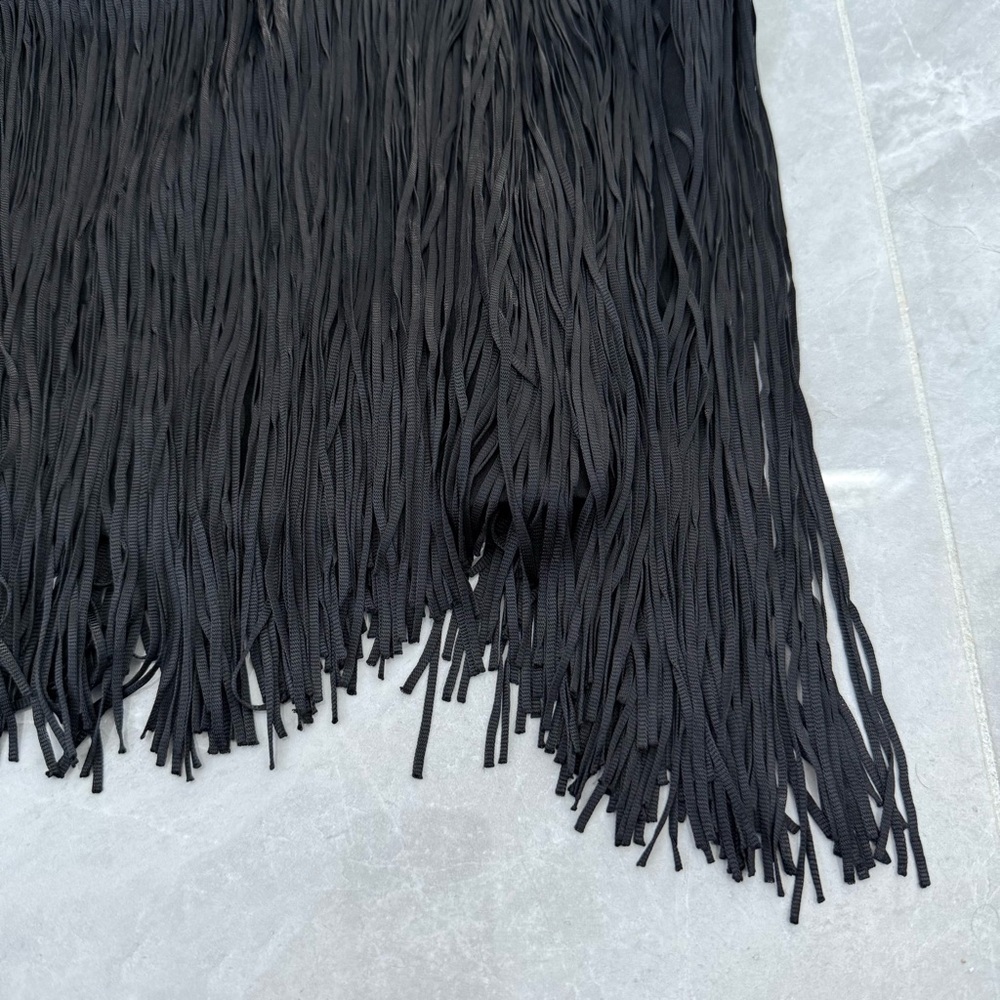 Women’s Kenneth Cole Fringe Tassel Cropped Tank Top Festival Party Size Large - Picture 9 of 14